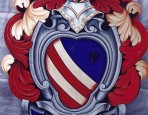 Emblema araldico su tavola sagomata